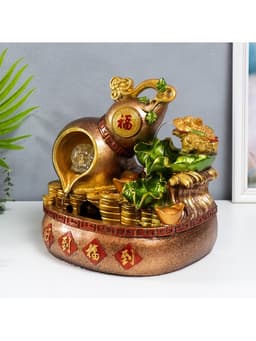 Фонтан настольный с подсветкой «Жаба и Хулу», от сети, 31×31×20 см