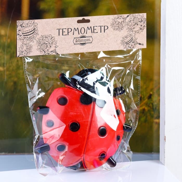 Оконный термометр «Божья коровка», пластиковый, «Добропаровъ»