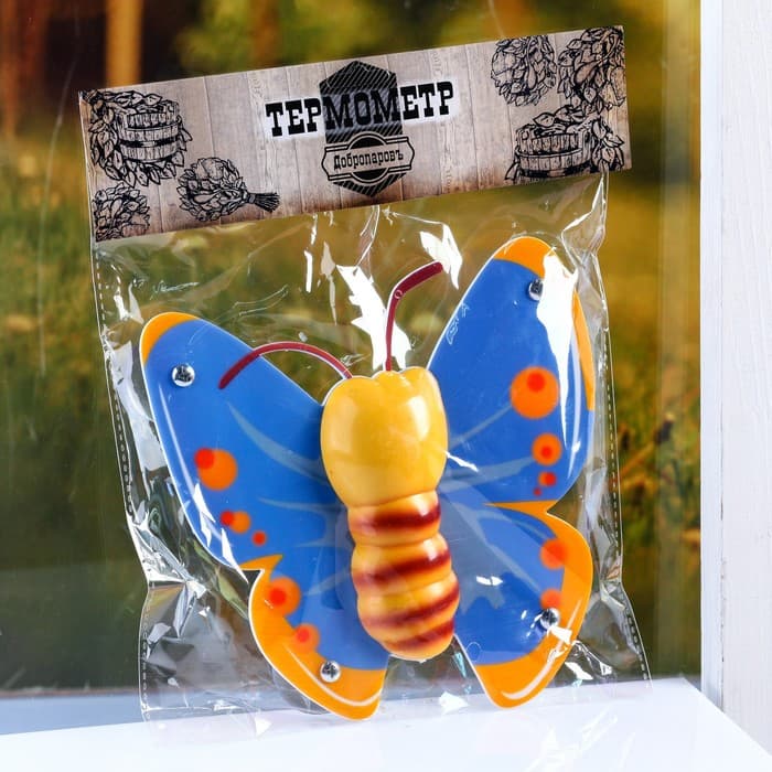Оконный термометр «Бабочка», пластиковый, «Добропаровъ»