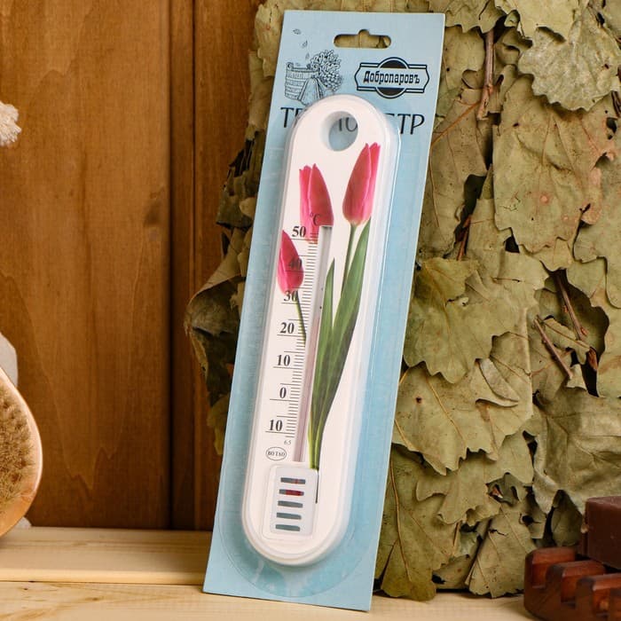 Пластиковый термометр комнатный «Цветок», в блистере, от -10 до +50, МИКС