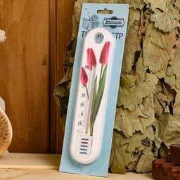 Пластиковый термометр комнатный «Цветок», в блистере, от -10 до +50, МИКС