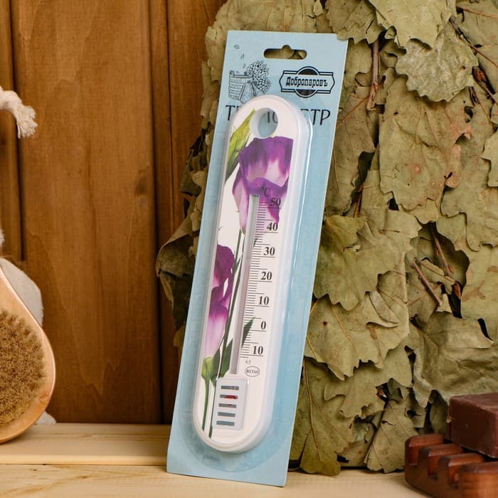 Пластиковый термометр комнатный «Цветок», в блистере, от -10 до +50, МИКС