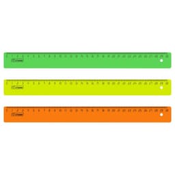 Линейка 30 см Стамм Neon, пластиковая, непрозрачная, неоновые цвета, европодвес, микс (цена за 1 шт.)