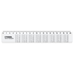 Линейка пластиковая Стамм «Таблица умножения», 20 см, со справочным материалом, прозрачная