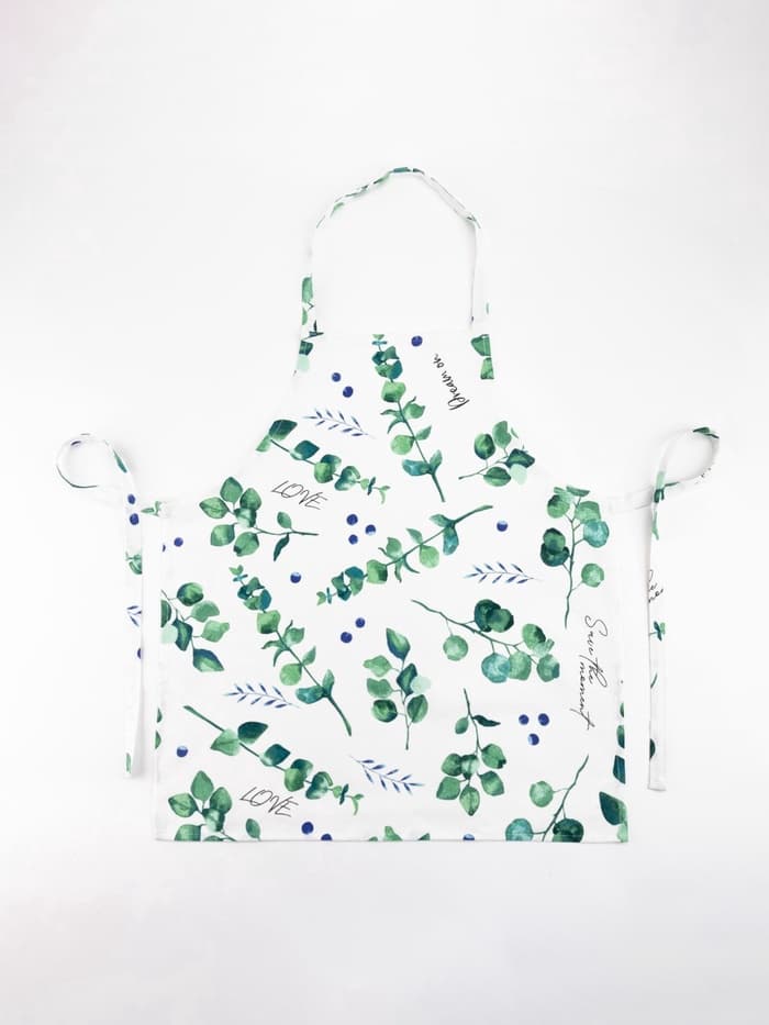 Фартук кухонный «Доляна. Эвкалипт», 60×65 см, 100% хлопок, 164 г/м², белый