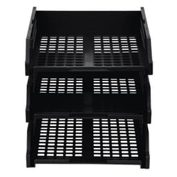 Набор лотков для бумаг «Стамм» STRONG, горизонтальный, на металлических стержнях, 3 отделения, чёрный