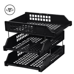 Набор лотков для бумаг «Стамм» STRONG, горизонтальный, на металлических стержнях, 3 отделения, чёрный