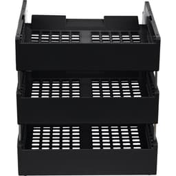 Набор лотков для бумаг «Стамм» STRONG, горизонтальный, на металлических стержнях, 3 отделения, чёрный