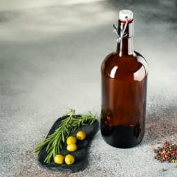 Бутылка, 1 л, с бугельным замком, стекло, коричневая