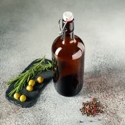 Бутылка, 1 л, с бугельным замком, стекло, коричневая