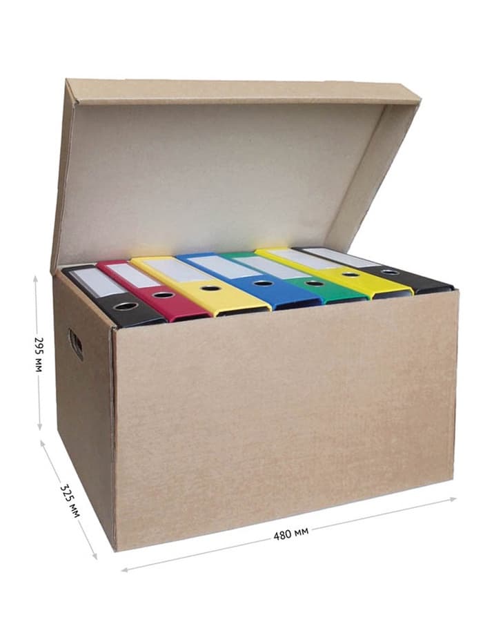 Коробка для хранения, офисная, крафт, 480×325×295 мм