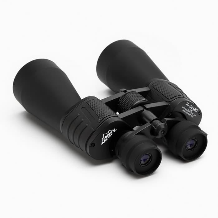 Бинокль «Командир» Мастер К, 10-30×60, регулируемый зум, с чехлом, чёрный, линзы рубин