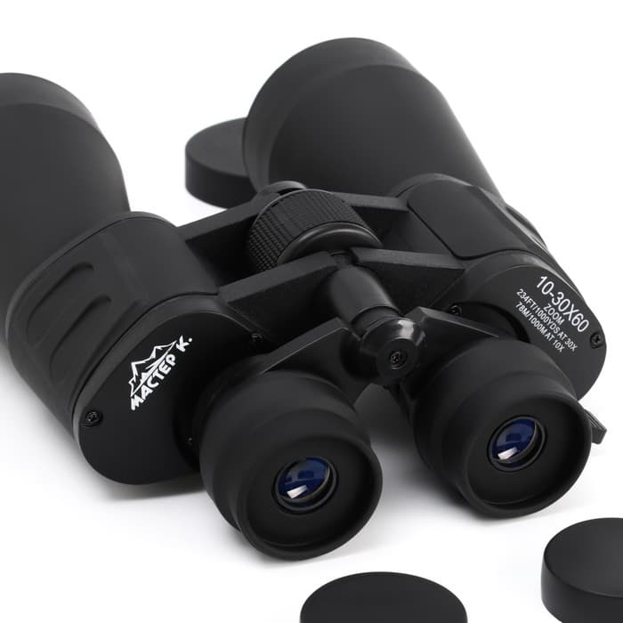 Бинокль «Командир» Мастер К, 10-30×60, регулируемый зум, с чехлом, чёрный, линзы рубин