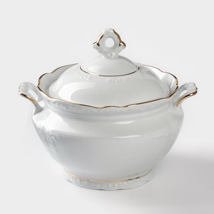 Сервиз столовый Добрушский завод «Бельё», 48 предметов, фарфор, белый