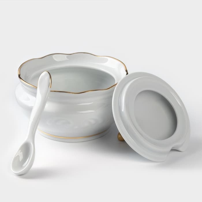 Сервиз столовый Добрушский завод «Бельё», 48 предметов, фарфор, белый