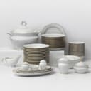 Сервиз столовый Добрушский завод «Бельё», 48 предметов, фарфор, белый