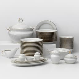 Сервиз столовый Добрушский завод «Бельё», 48 предметов, фарфор, белый