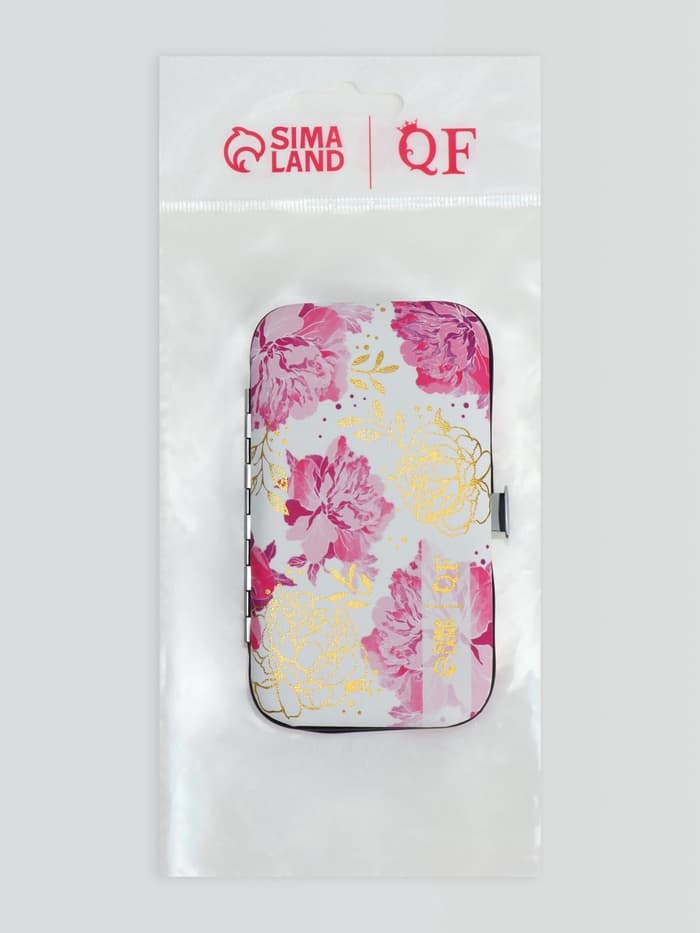 Набор маникюрный «Нежные пионы», 7 предметов, в футляре