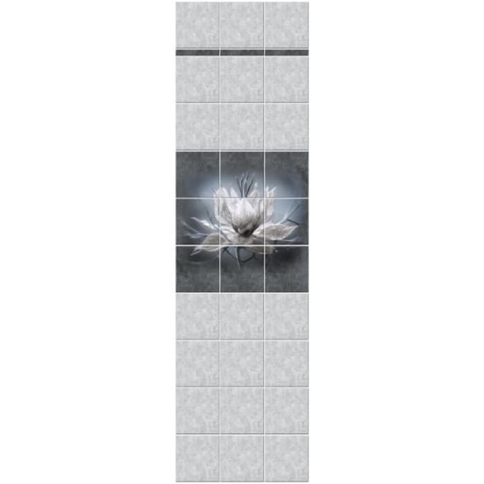 Стеновая панель ПВХ «Акватон. Новита Аврора», узор, 2700×250 мм, цвет серый