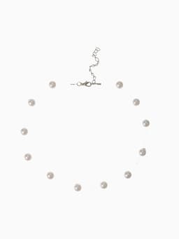 Бусы на леске «Жемчуг», шар №8, белые в серебре, 30 см