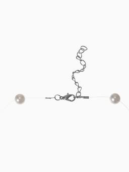 Бусы на леске «Жемчуг», шар №8, белые в серебре, 30 см