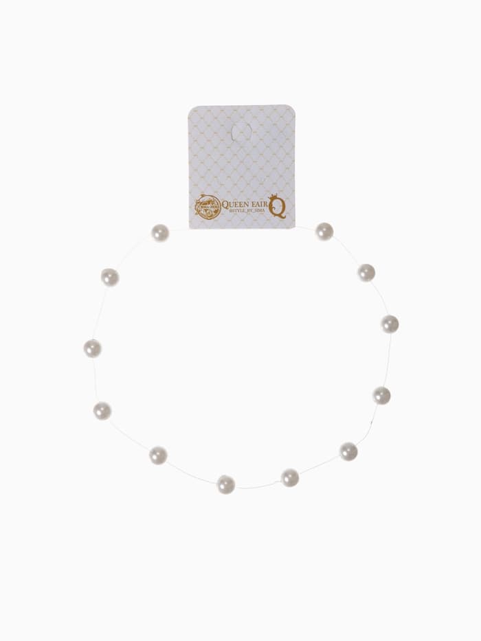 Бусы на леске «Жемчуг», шар №8, белые в серебре, 30 см