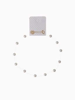 Бусы на леске «Жемчуг», шар №8, белые в серебре, 30 см