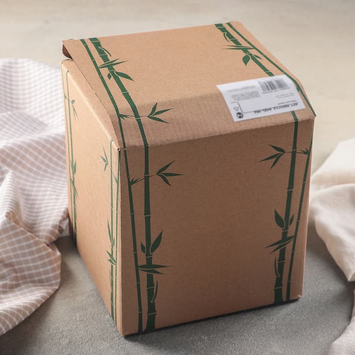 Набор для специй «Эко», 100 мл, 4×14 см, с бамбуковыми крышками, на подставке, 5 шт., стекло