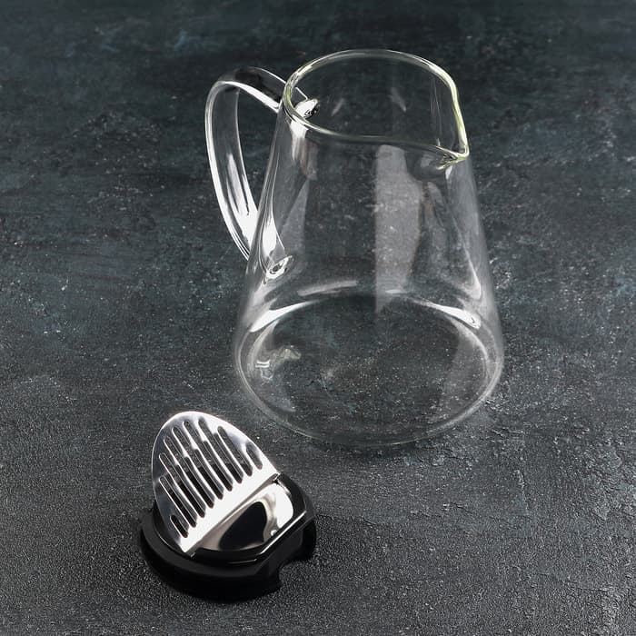 Кувшин для воды «Коктейльный», 1.3 л, 13.5×16.5 см, стекло, прозрачный