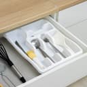 Лоток для столовых приборов в ящик BEROSSI Magic, 6 секций, 38×29×5 см, пластик, белый