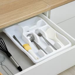 Лоток для столовых приборов в ящик BEROSSI Magic, 6 секций, 38×29×5 см, пластик, белый