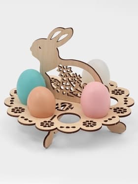 Подставка для яиц пасхальная Доляна «Зайчик», 8 ячеек, 20×16 см, дерево
