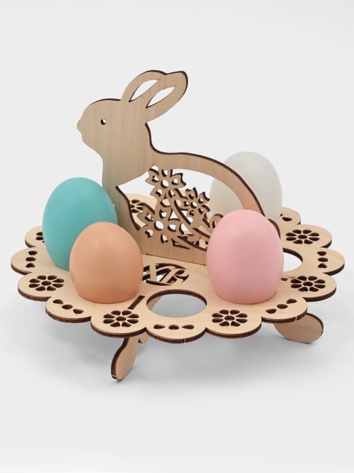 Подставка для яиц пасхальная Доляна «Зайчик», 8 ячеек, 20×16 см, дерево