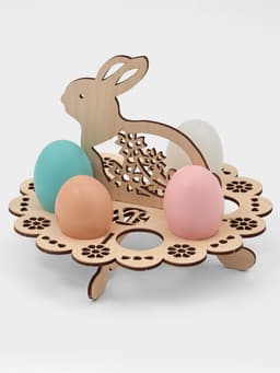 Подставка для яиц пасхальная Доляна «Зайчик», 8 ячеек, 20×16 см, дерево