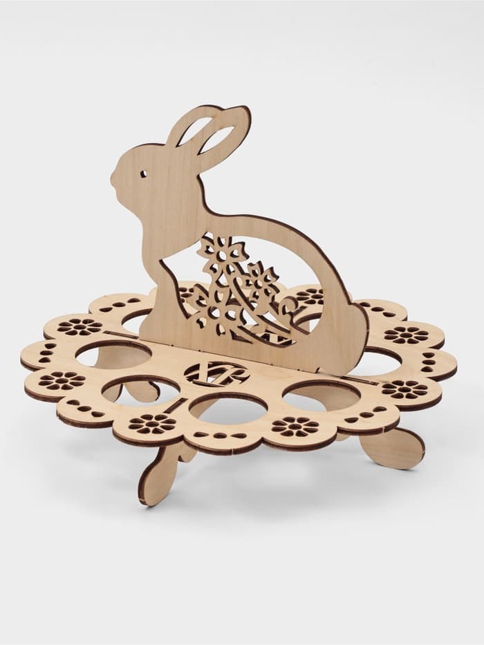 Подставка для яиц пасхальная Доляна «Зайчик», 8 ячеек, 20×16 см, дерево