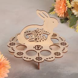 Подставка для яиц пасхальная Доляна «Зайчик», 8 ячеек, 20×16 см, дерево