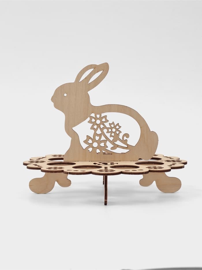 Подставка для яиц пасхальная Доляна «Зайчик», 8 ячеек, 20×16 см, дерево