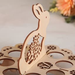 Подставка для яиц пасхальная Доляна «Зайчик», 8 ячеек, 20×16 см, дерево