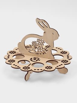 Подставка для яиц пасхальная Доляна «Зайчик», 8 ячеек, 20×16 см, дерево