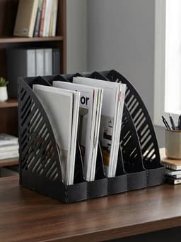 Лоток для бумаг А4, вертикальный, 5 отделений, чёрный