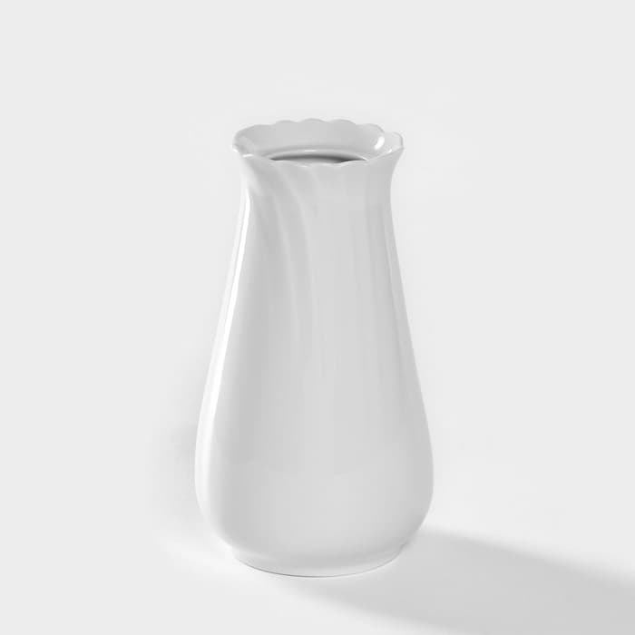 Ваза для цветов Добрушский завод «Бельё. Голубка», h=14.5 см, 400 мл, фарфор, белая