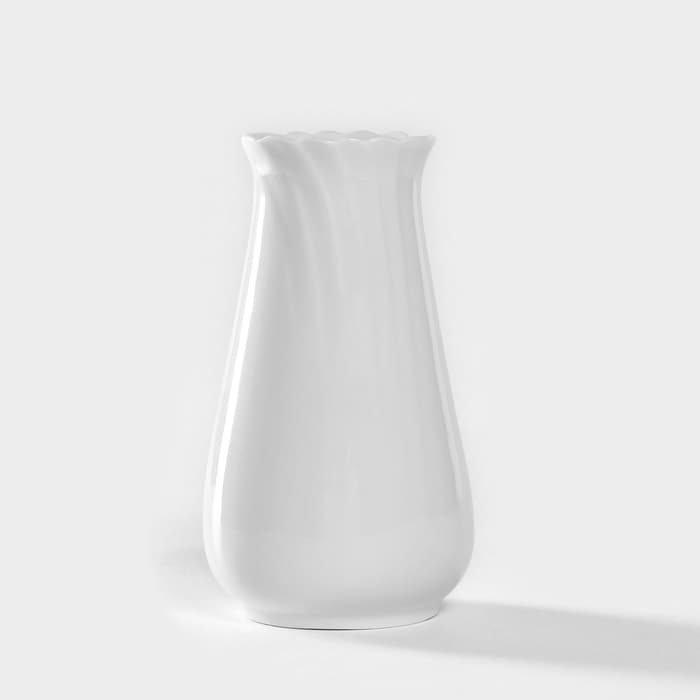 Ваза для цветов Добрушский завод «Бельё. Голубка», h=14.5 см, 400 мл, фарфор, белая
