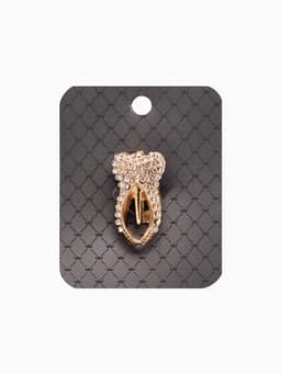 Брошь «Зуб», белая в золоте