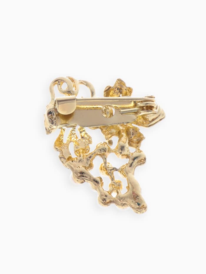 Брошь «Виноград», мини, белая в золоте