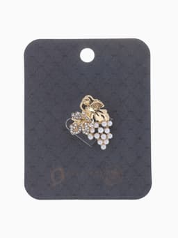 Брошь «Виноград», мини, белая в золоте