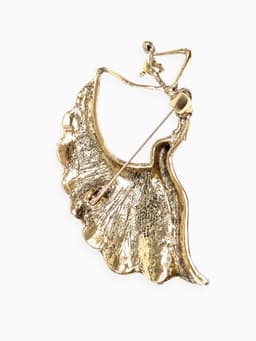 Брошь «Балерина», драма, серая в чернёном золоте