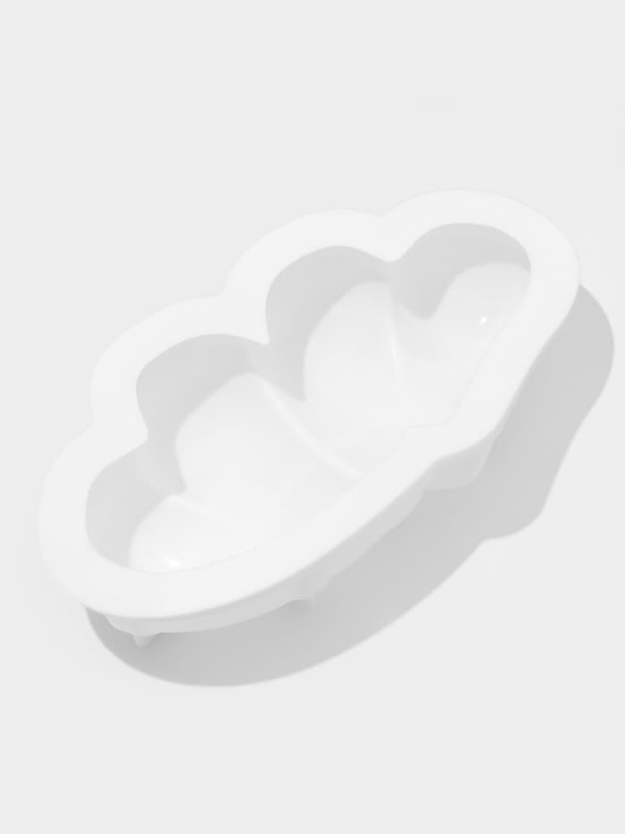 Форма для муссовых десертов и выпечки Доляна «Влюблённые сердца», силикон, 27×17 см, белая