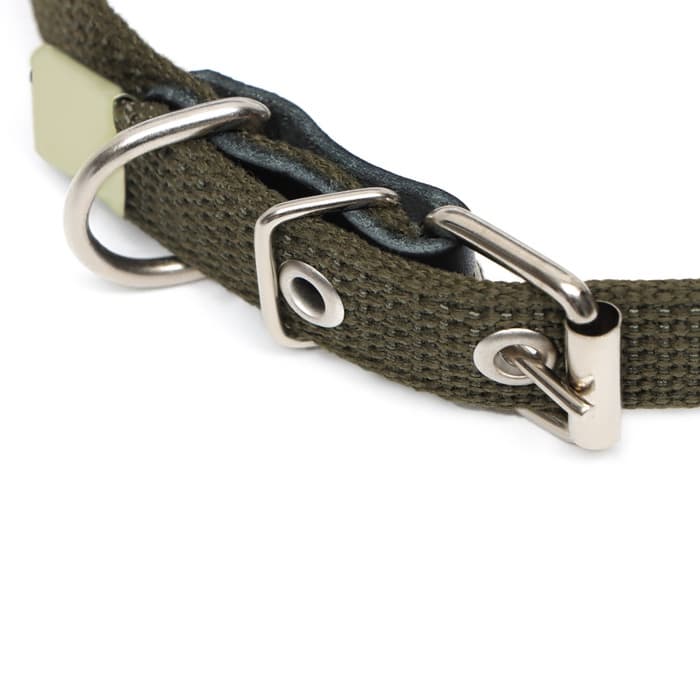 Ошейник брезентовый однослойный, безразмерный, 52×2 см, ОШ 23-46 см, хаки