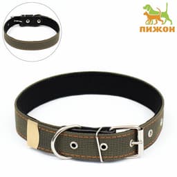 Ошейник брезентовый с подкладом, 72×3.5 см, ОШ 45-60 см, хаки