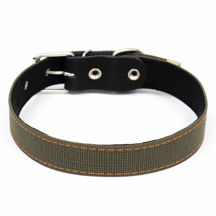 Ошейник брезентовый с подкладом, 72×3.5 см, ОШ 45-60 см, хаки